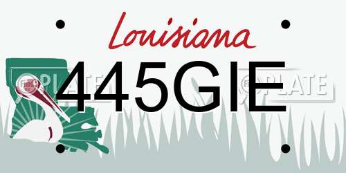445GIE Louisiana License Plate