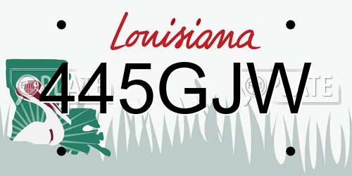 445GJW Louisiana License Plate