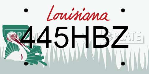 445HBZ Louisiana License Plate