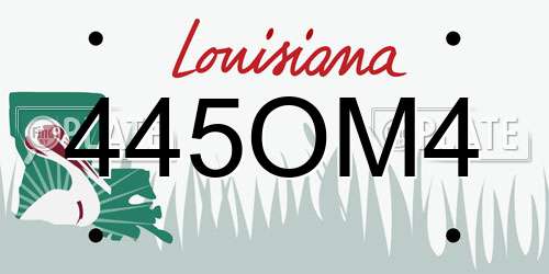 445OM4 Louisiana License Plate
