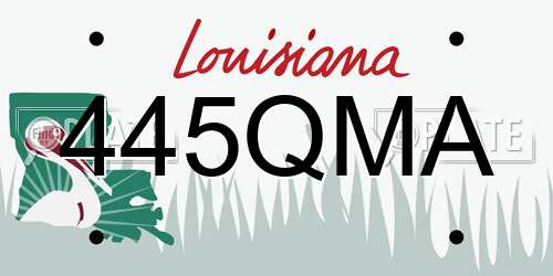 445QMA Louisiana License Plate