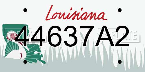 44637A2 Louisiana License Plate