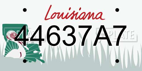 44637A7 Louisiana License Plate