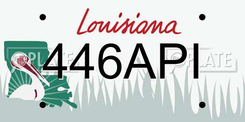 446API Louisiana License Plate