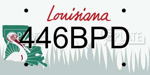 446BPD Louisiana License Plate