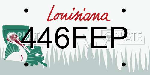 446FEP Louisiana License Plate