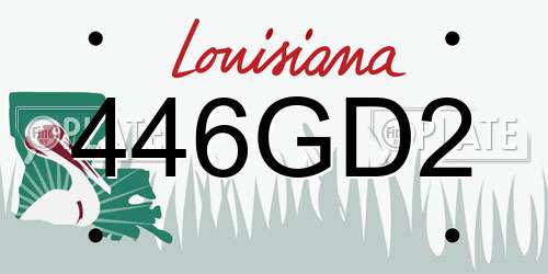 446GD2 Louisiana License Plate