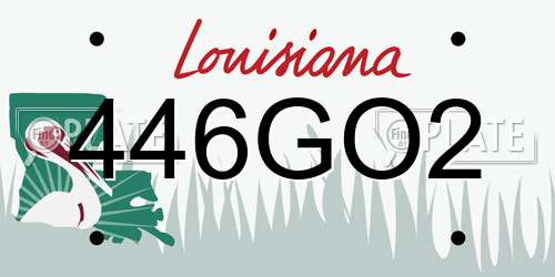 446GO2 Louisiana License Plate