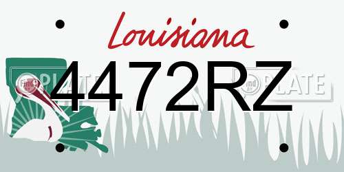4472RZ Louisiana License Plate