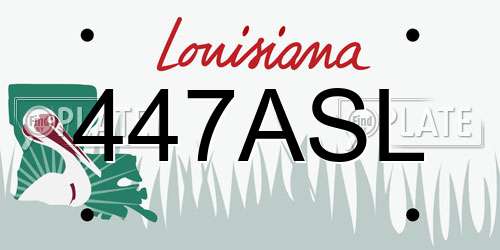 447ASL Louisiana License Plate