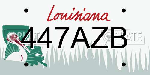 447AZB Louisiana License Plate