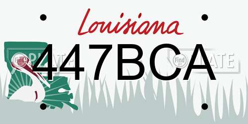 447BCA Louisiana License Plate