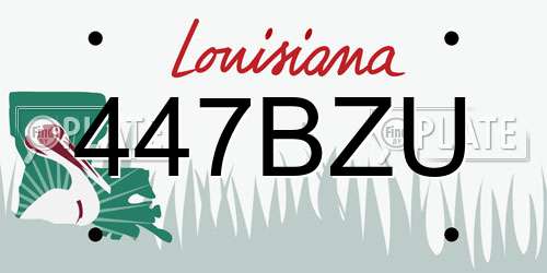 447BZU Louisiana License Plate