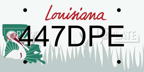 447DPE Louisiana License Plate