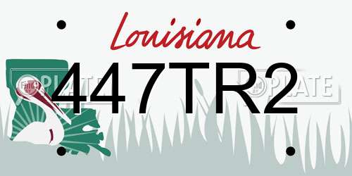 447TR2 Louisiana License Plate