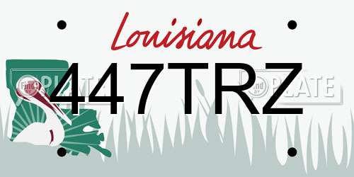 447TRZ Louisiana License Plate