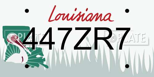 447ZR7 Louisiana License Plate