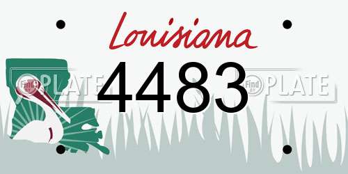 4483 Louisiana License Plate