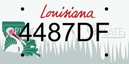 4487DF Louisiana License Plate