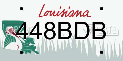 448BDB Louisiana License Plate