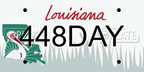 448DAY Louisiana License Plate