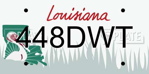 448DWT Louisiana License Plate