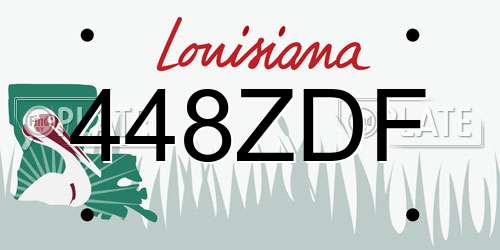 448ZDF Louisiana License Plate