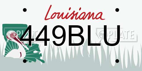 449BLU Louisiana License Plate