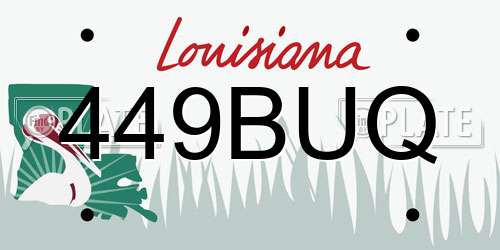 449BUQ Louisiana License Plate