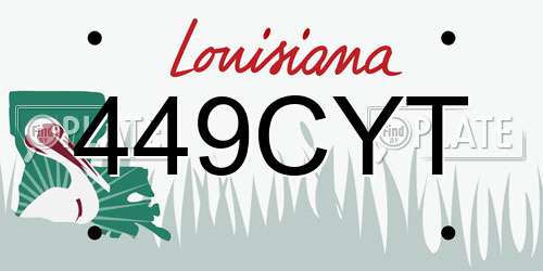 449CYT Louisiana License Plate