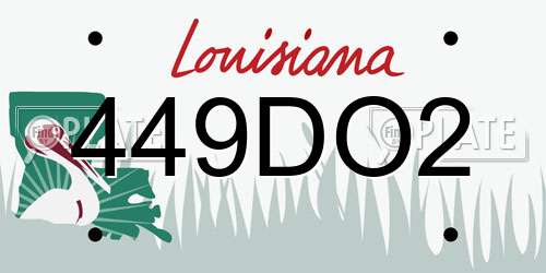 449DO2 Louisiana License Plate