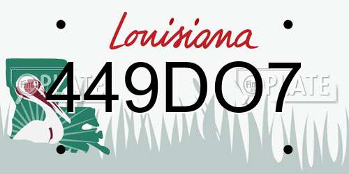 449DO7 Louisiana License Plate