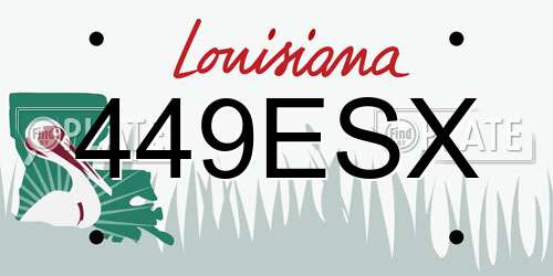 449ESX Louisiana License Plate
