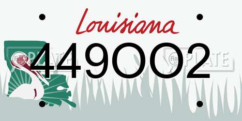 449OO2 Louisiana License Plate