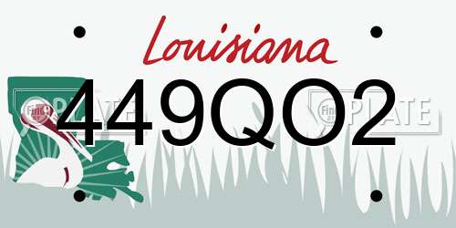 449QO2 Louisiana License Plate