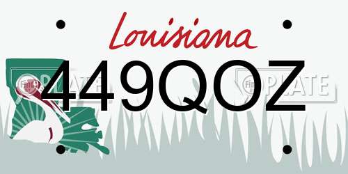 449QOZ Louisiana License Plate