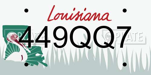 449QQ7 Louisiana License Plate