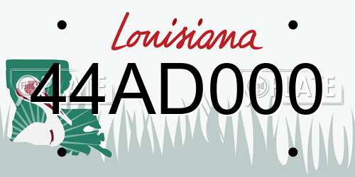 44AD000 Louisiana License Plate