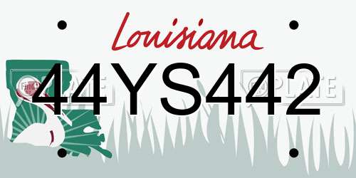 44YS442 Louisiana License Plate