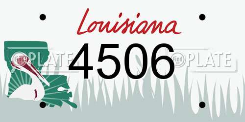 4506 Louisiana License Plate