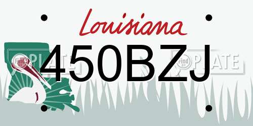 450BZJ Louisiana License Plate