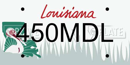 450MDL Louisiana License Plate