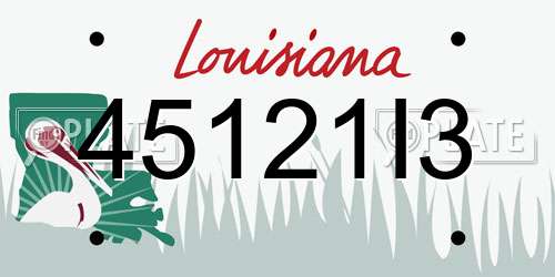 45121I3 Louisiana License Plate