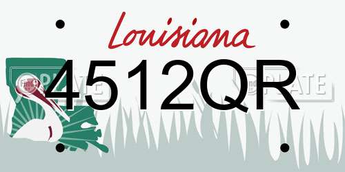 4512QR Louisiana License Plate