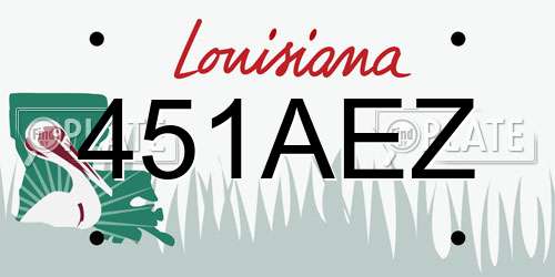 451AEZ Louisiana License Plate