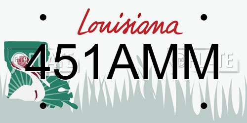 451AMM Louisiana License Plate