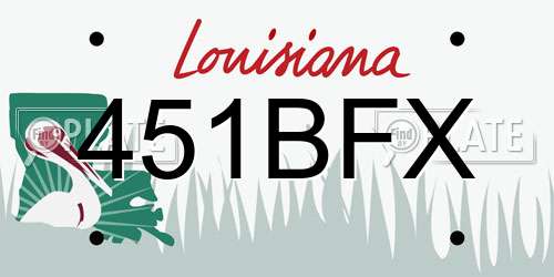 451BFX Louisiana License Plate