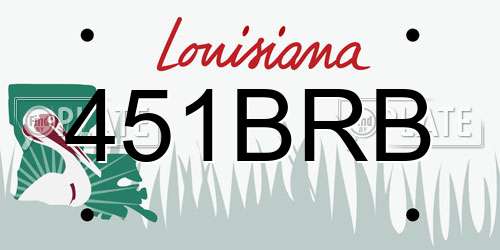 451BRB Louisiana License Plate