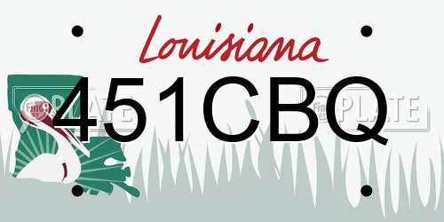451CBQ Louisiana License Plate