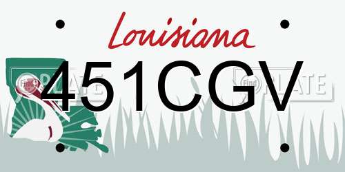 451CGV Louisiana License Plate